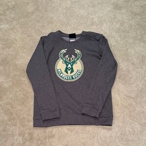 NBA Milwaukee Bucks Charcoal Crewneck Sweatshirt